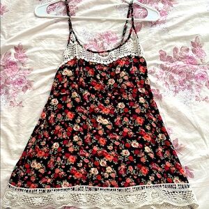 Red and Pink Camisole with Spaghetti Straps